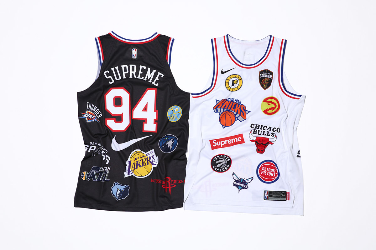 NBA Supreme x NBA x Air Jordan 1 Mid Supreme White 555088-100