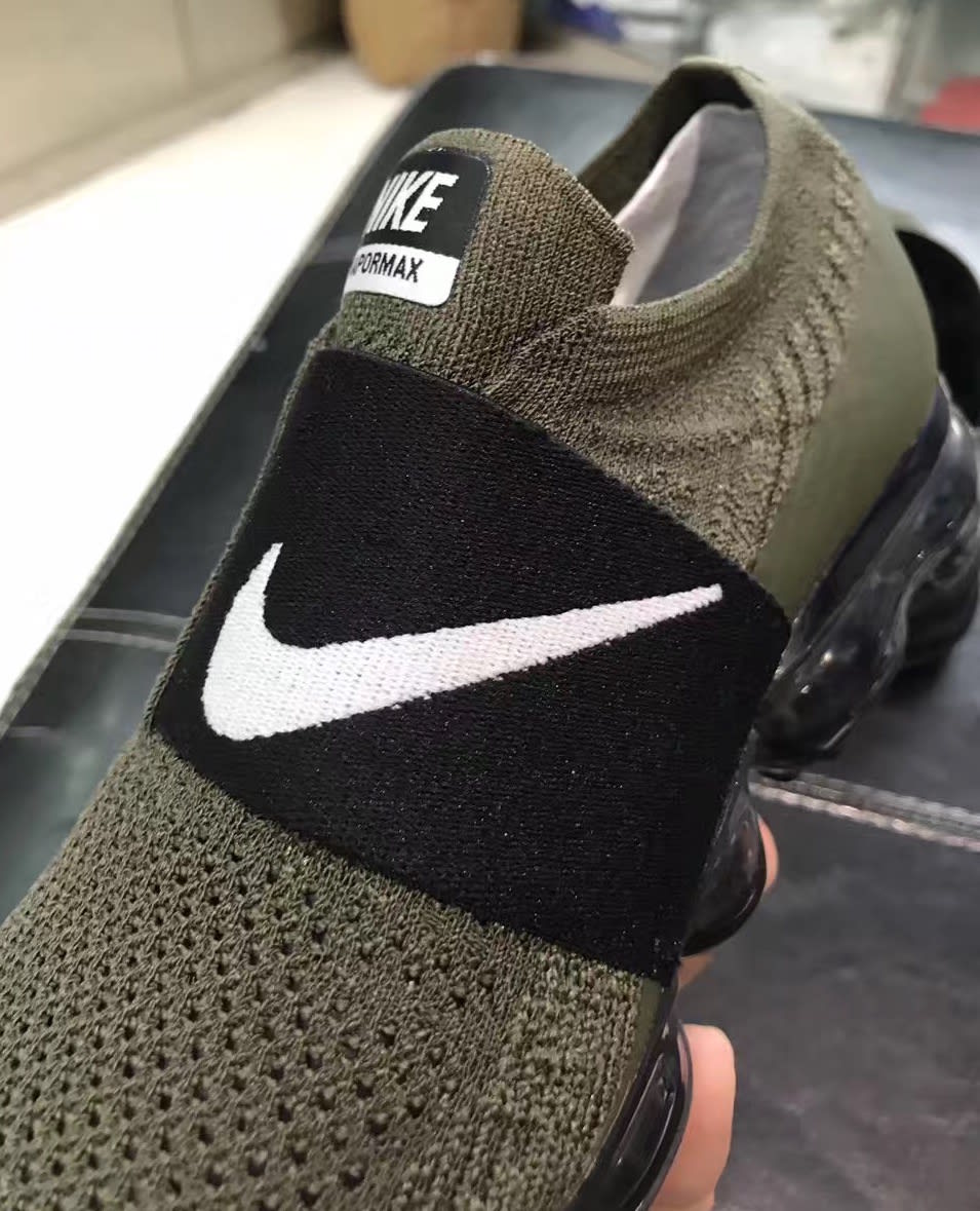 Nike VaporMax Laceless Olive/Black (Lateral)