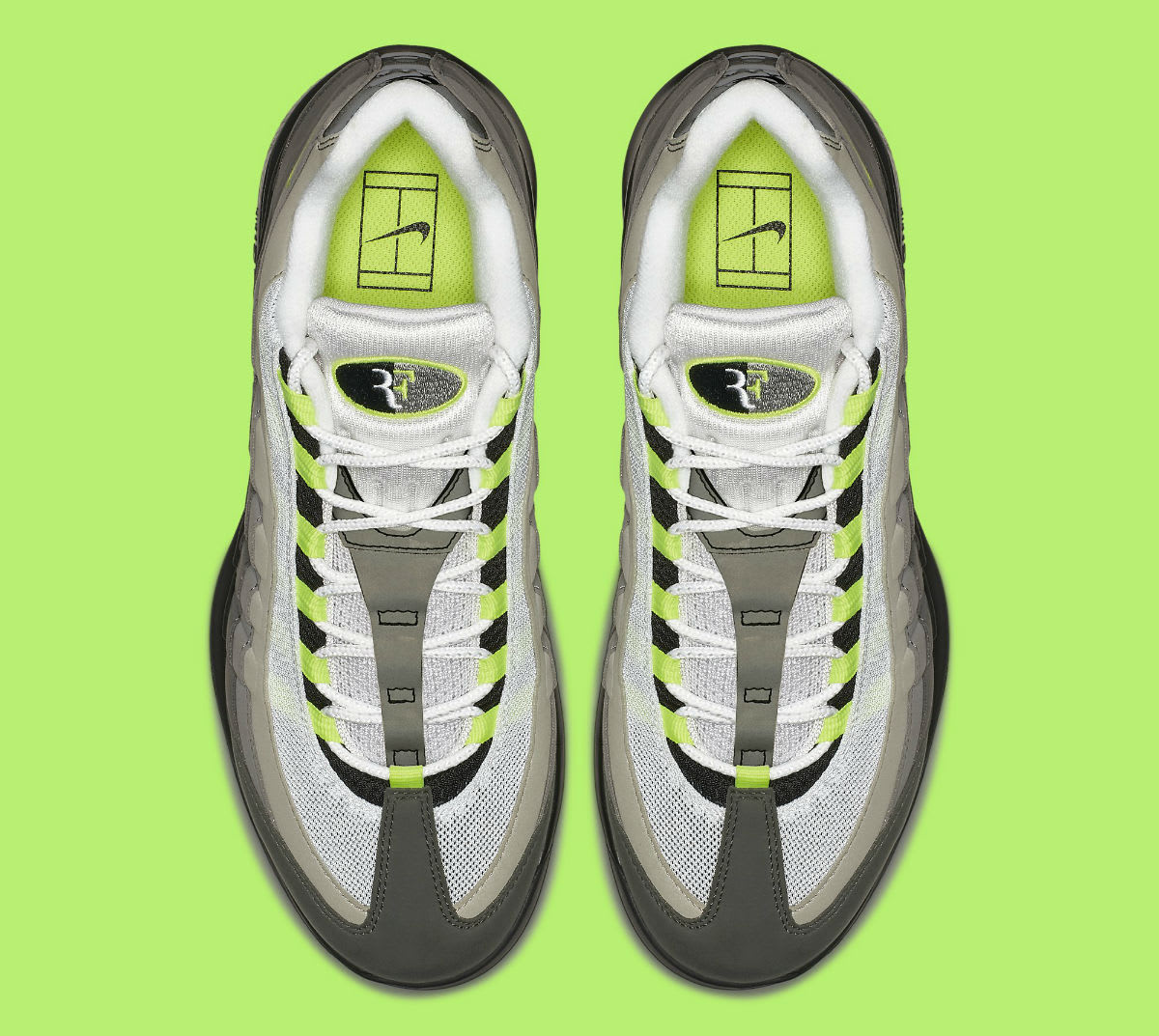 NikeCourt Vapor RF Air Max 95 Neon Release Date AO8759-078 Top