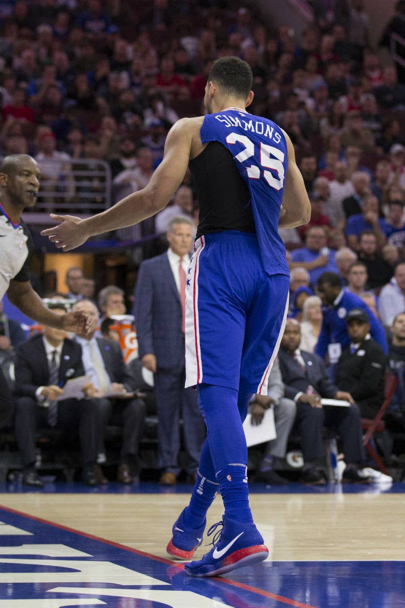 Ben Simmons Latest to Have Nike Jersey Ripped in a Game