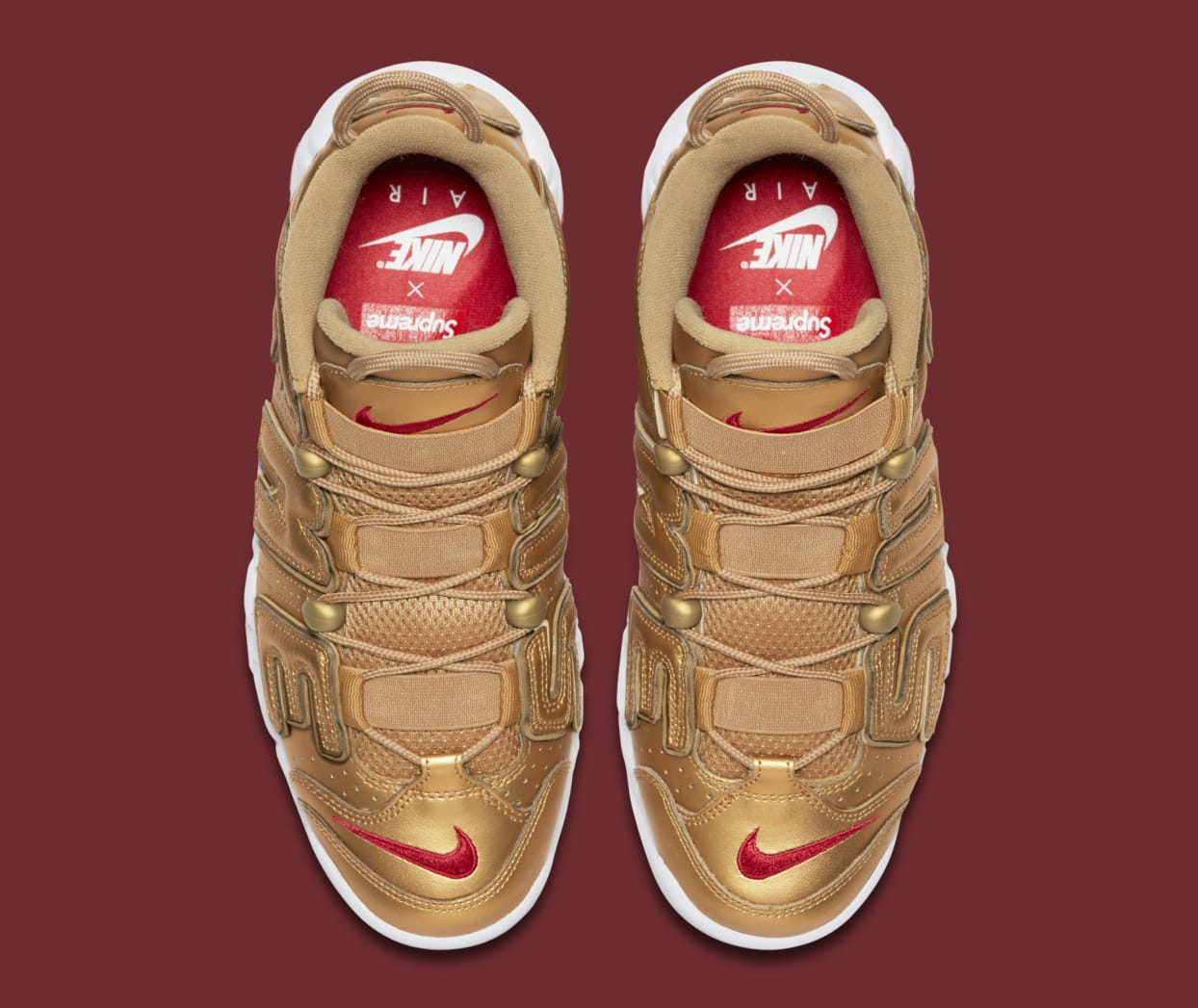 Gold Supreme Nike Air More Uptempo 902290-700 Top