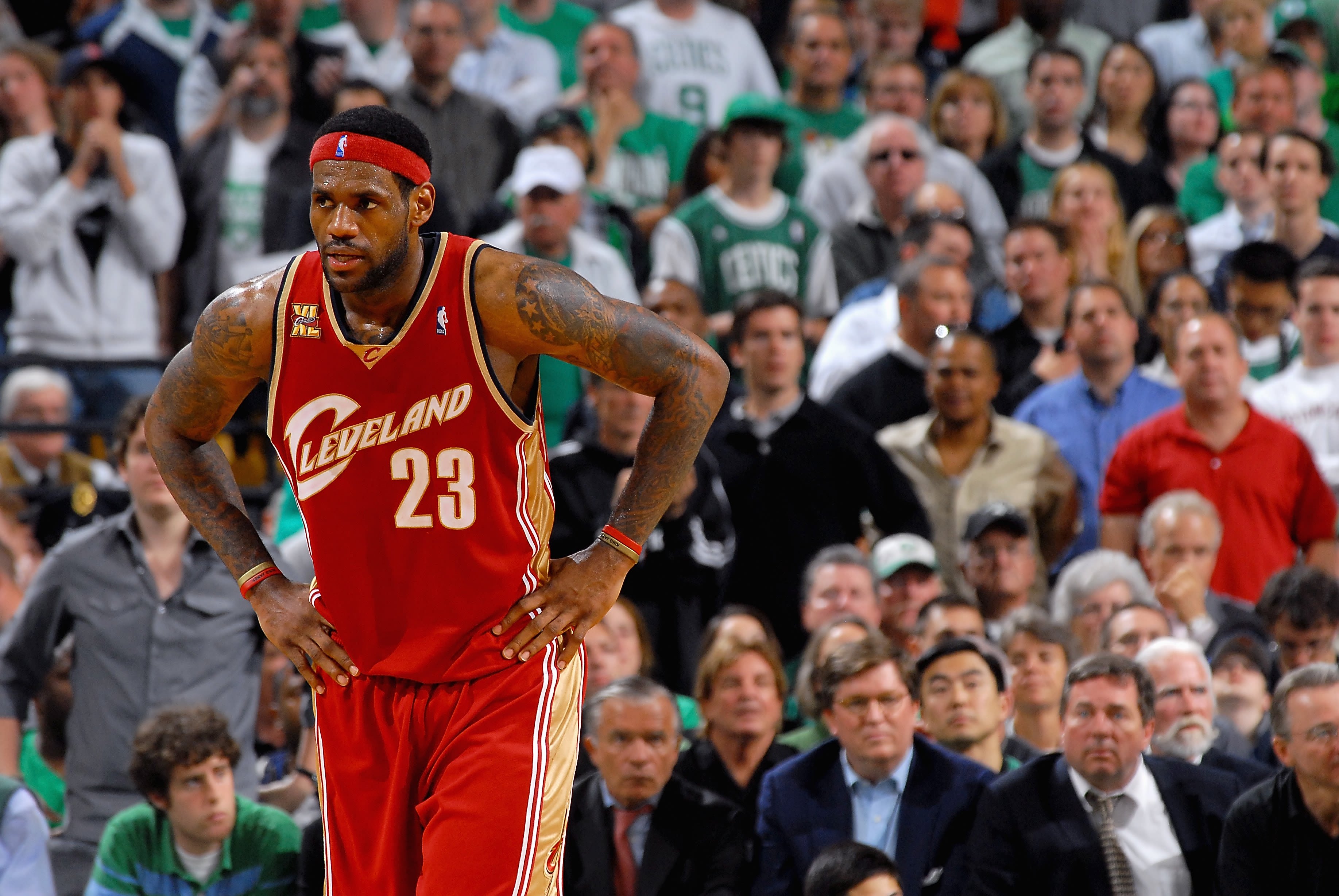 LeBron James plays against the Celtics in 2010.