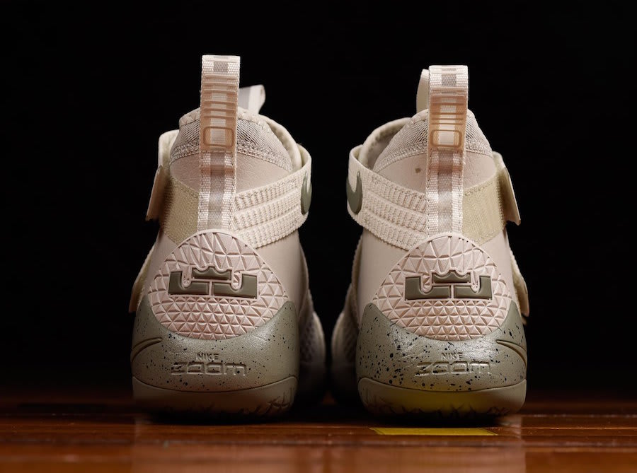 Nike LeBron Soldier 11 Light Bone Dark Stucco Release Date Heel 897646-005