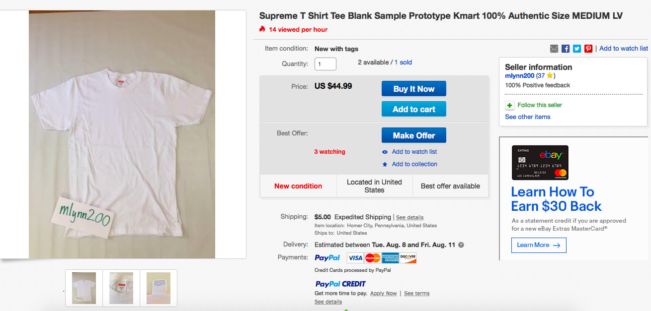 Blank Supreme Kmart T-Shirt on eBay