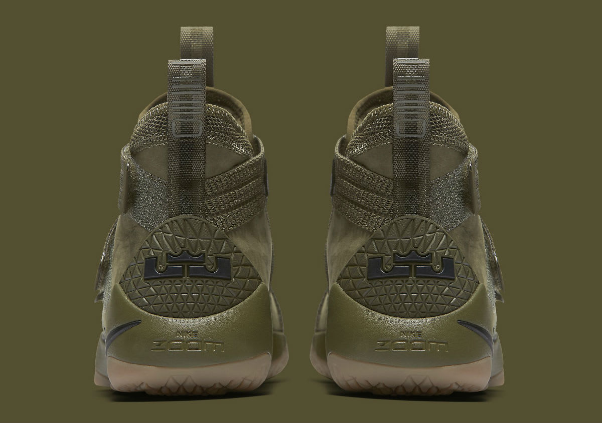 Nike LeBron Soldier 11 SFG Olive Release Date Heel 897646-200