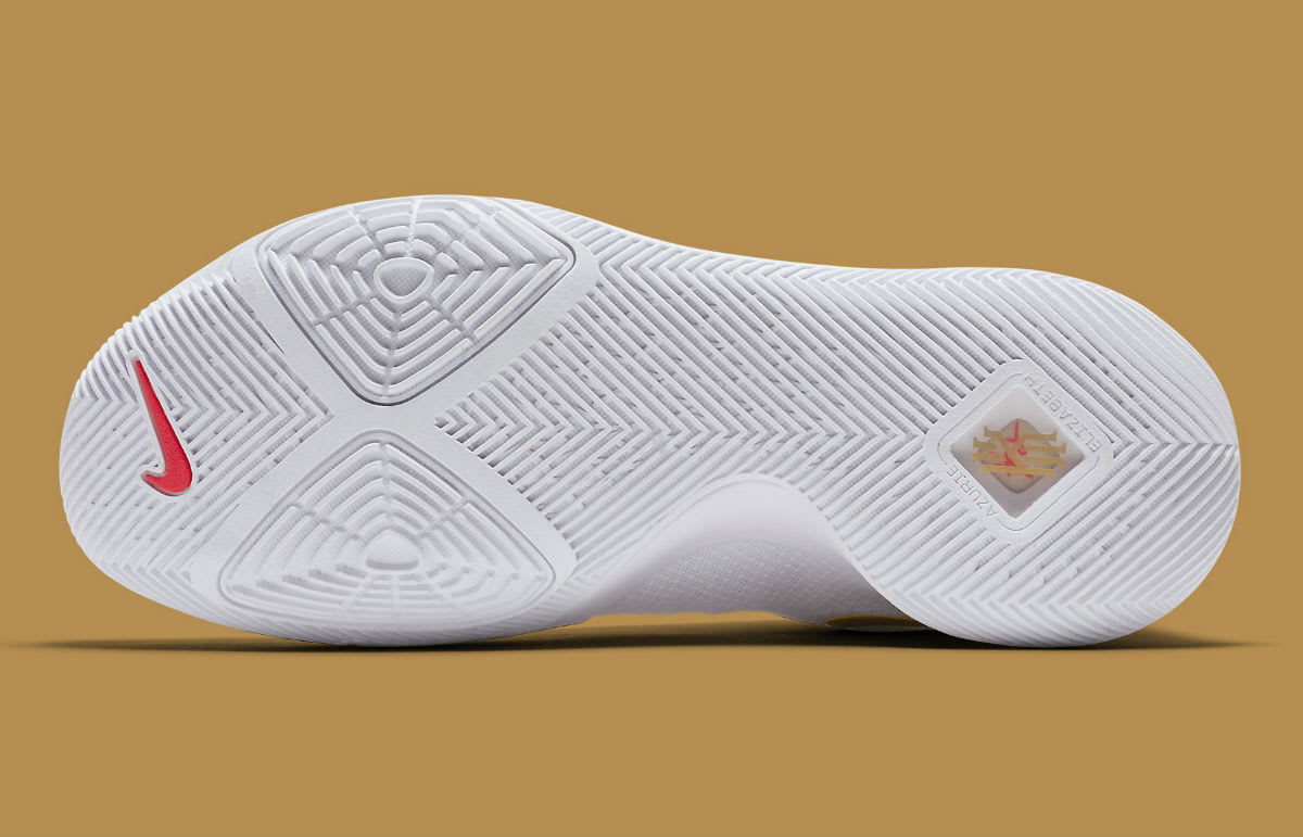 Nike Kyrie 3 White/Gold Release Date Sole 852396-902