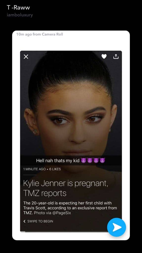 Tyga Kylie Jenner Pregnancy Snap