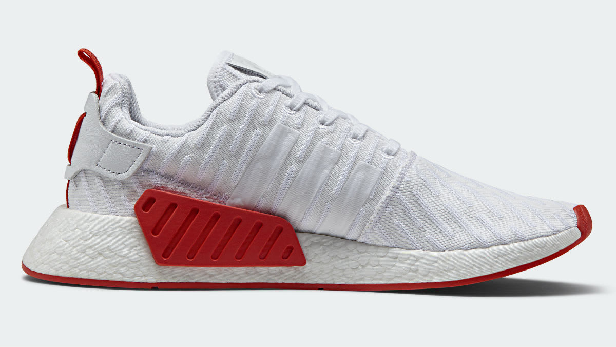 red and white nmds