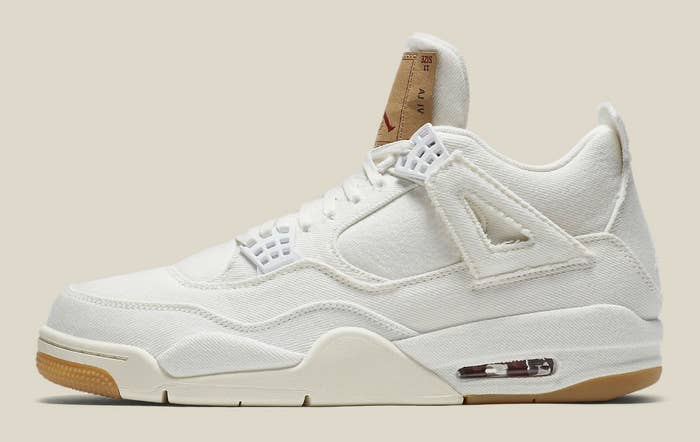 Levi&#x27;s x Air Jordan 4 White Demin Release Date AO2571-100 Profile