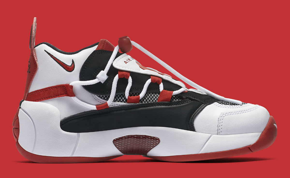 Nike Air Swoopes 2 II White Red Release Date 917592-100 Medial