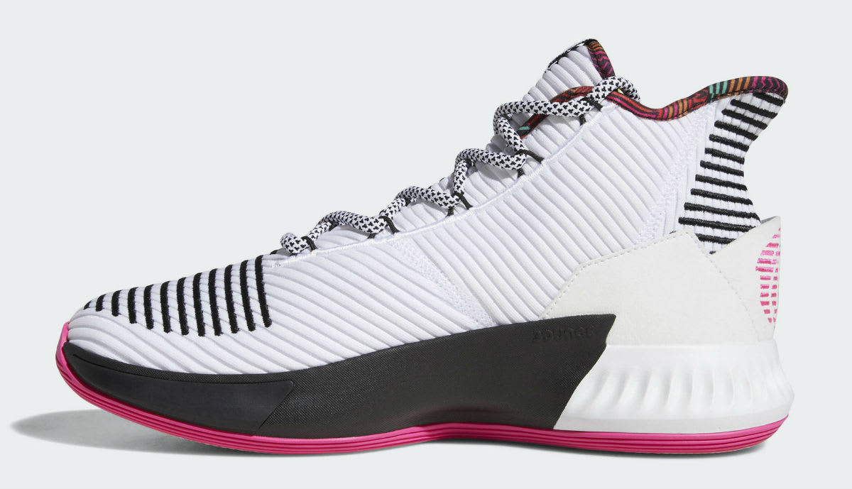 Adidas D Rose 9 White Black Pink Release Date BB7658 Medial