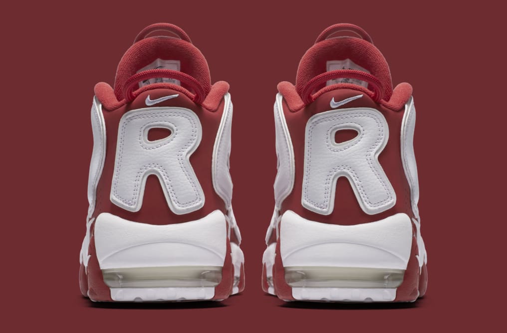 Red Supreme Nike Air More Uptempo 902290-600 Heel