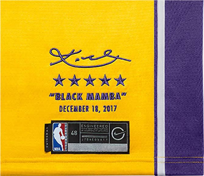 Kobe Bryant Los Angeles Lakers Nike Black Mamba December 18, 2017