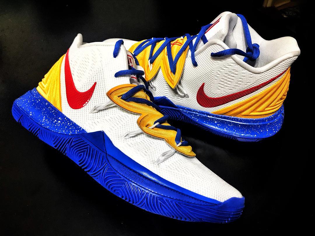 Kyrie 5 clearance blue and yellow