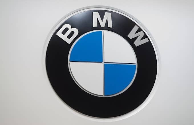 The BMW logo is seen during the 2017 North American International Auto Show