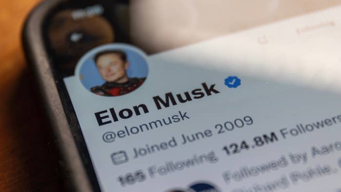 In this photo illustration the Elon Musk&#x27;s Twitter page is displayed
