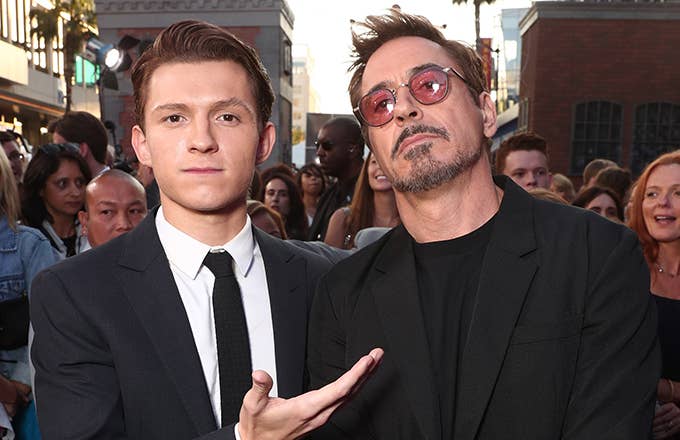 Tom Holland and Robert Downey Jr.