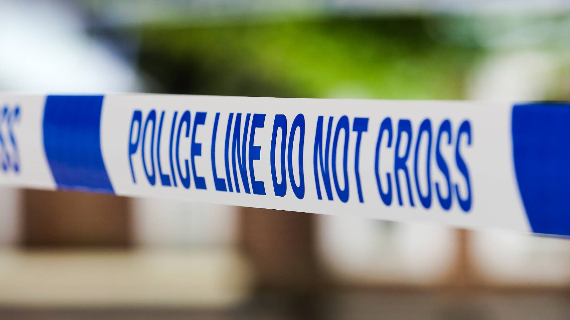 Police tape seen around the crime scene in London.