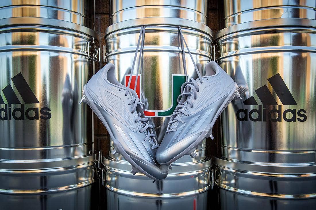 adidas Afterburner 3.0 Silver Dipped for Miami Hurricanes (1)