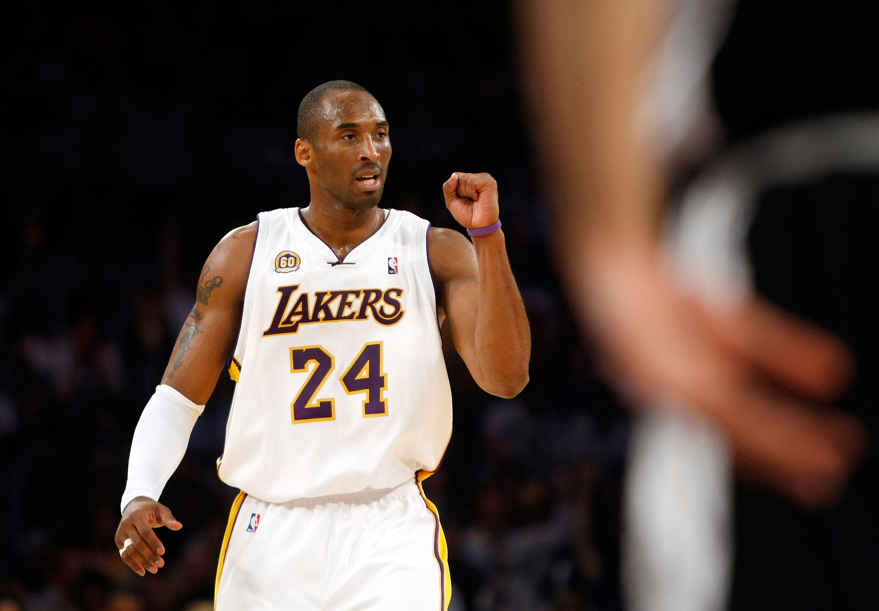 Kobe raising his fist.