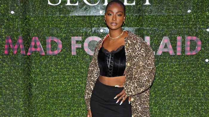 Justine Skye is pictured on a red carpet
