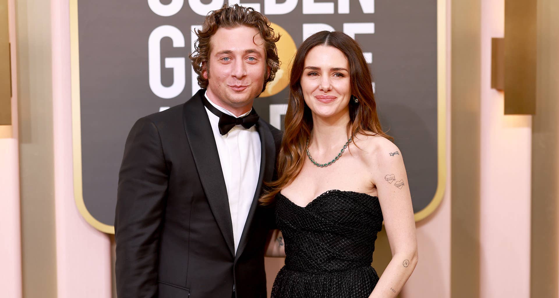 Jeremy Allen White and Addison Timlin attend the 80th Annual Golden Globe Awards