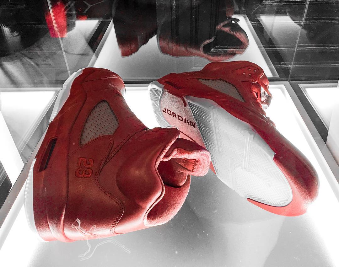 All Red Air Jordan 5