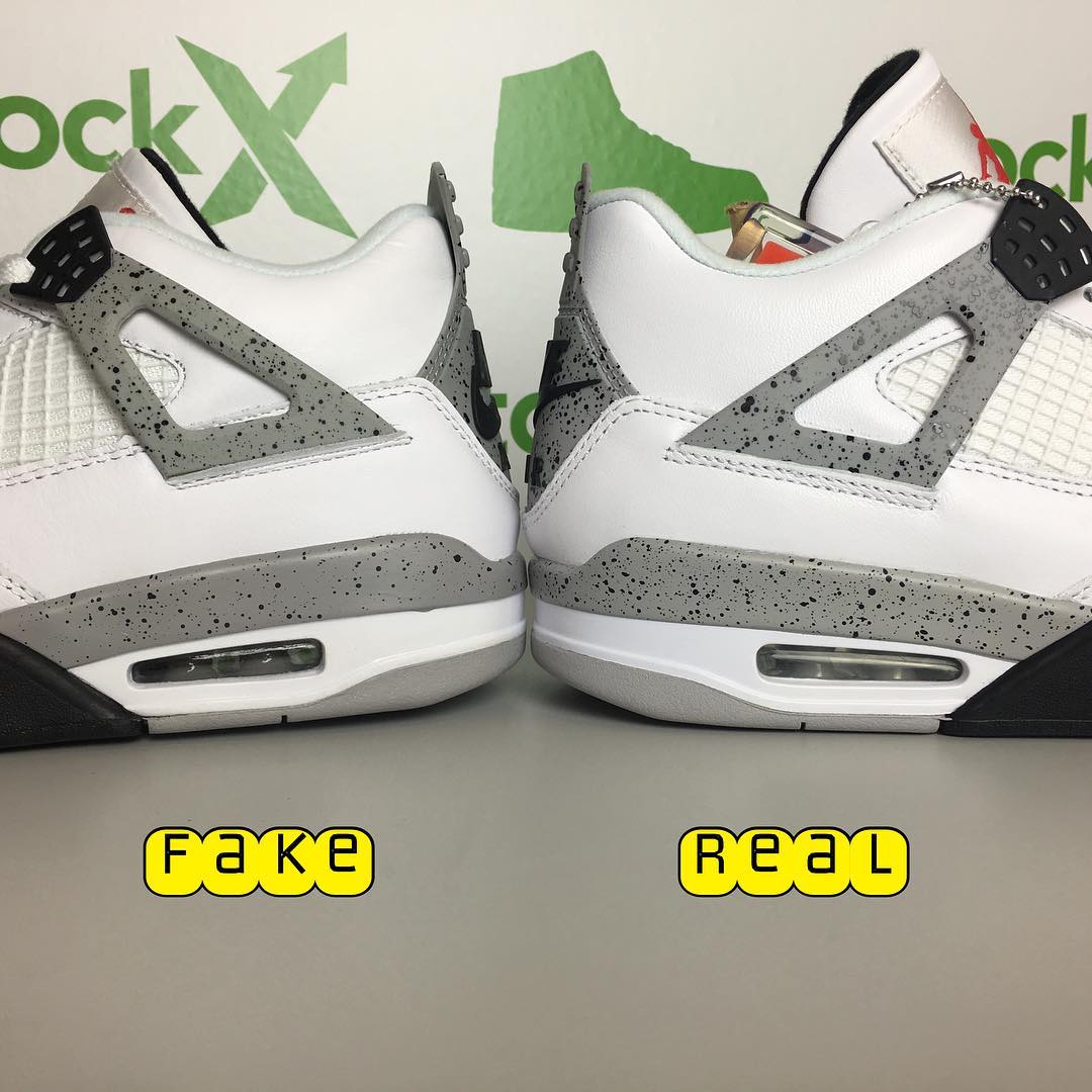 Air Jordan IV 4 &quot;Cement&quot; Real vs. Fake Legit Check: Midsole Paint