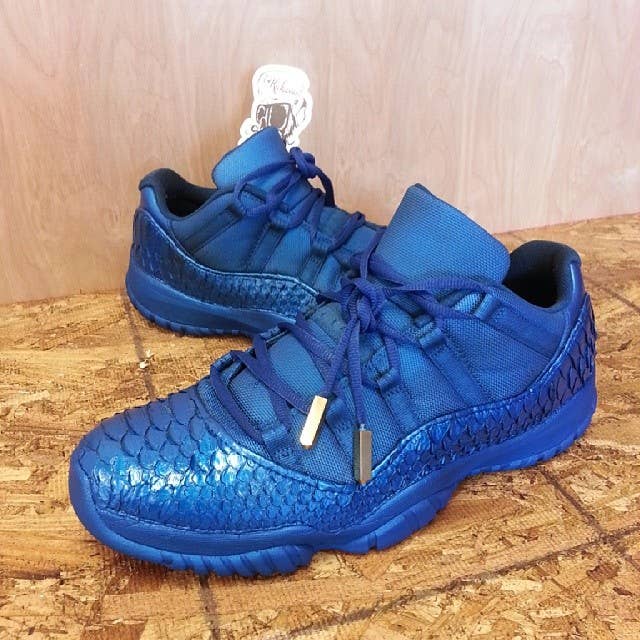 Air Jordan 11 Low Blue Snakeskin Custom