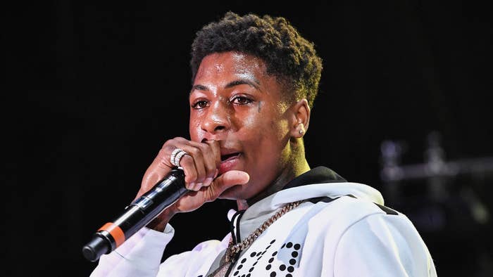 NBA YoungBoy performs during Lil WeezyAna at Champions Square