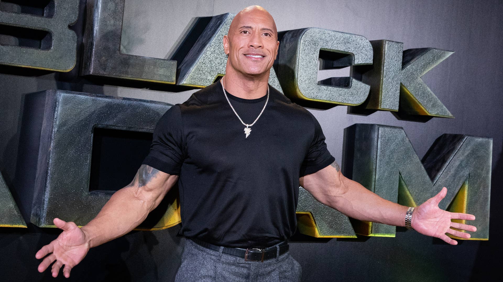 Dwayne Johnson attends the "Black Adam" premiere.