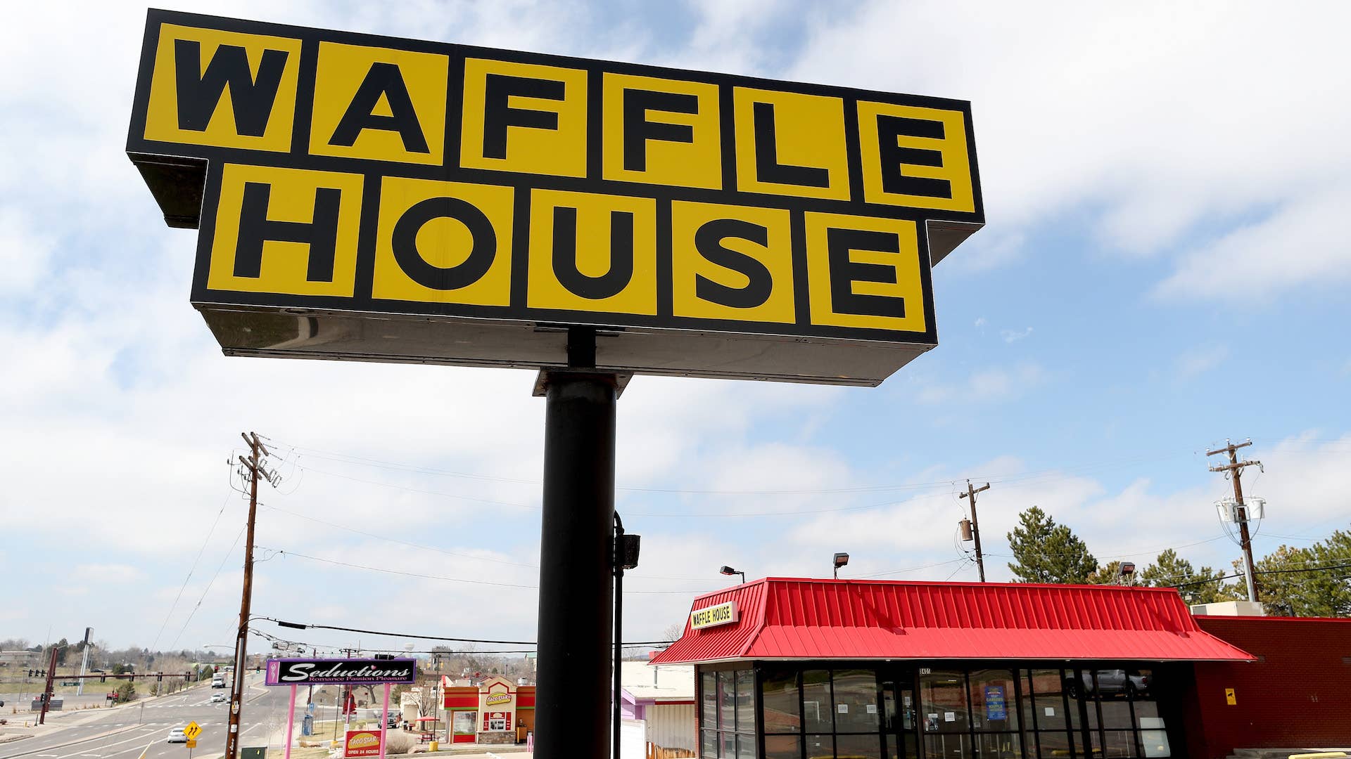 Photograph of Waffle House sign