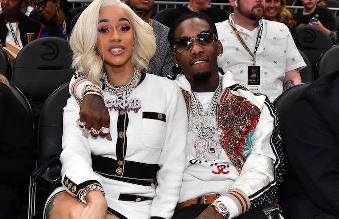 Cardi B and Offset attend Atlanta Hawks vs Boston Celtics Game.