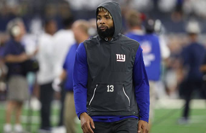 Odell Beckham Jr. walks on the field prior to Week 1 of the 2017 season against the Giants.