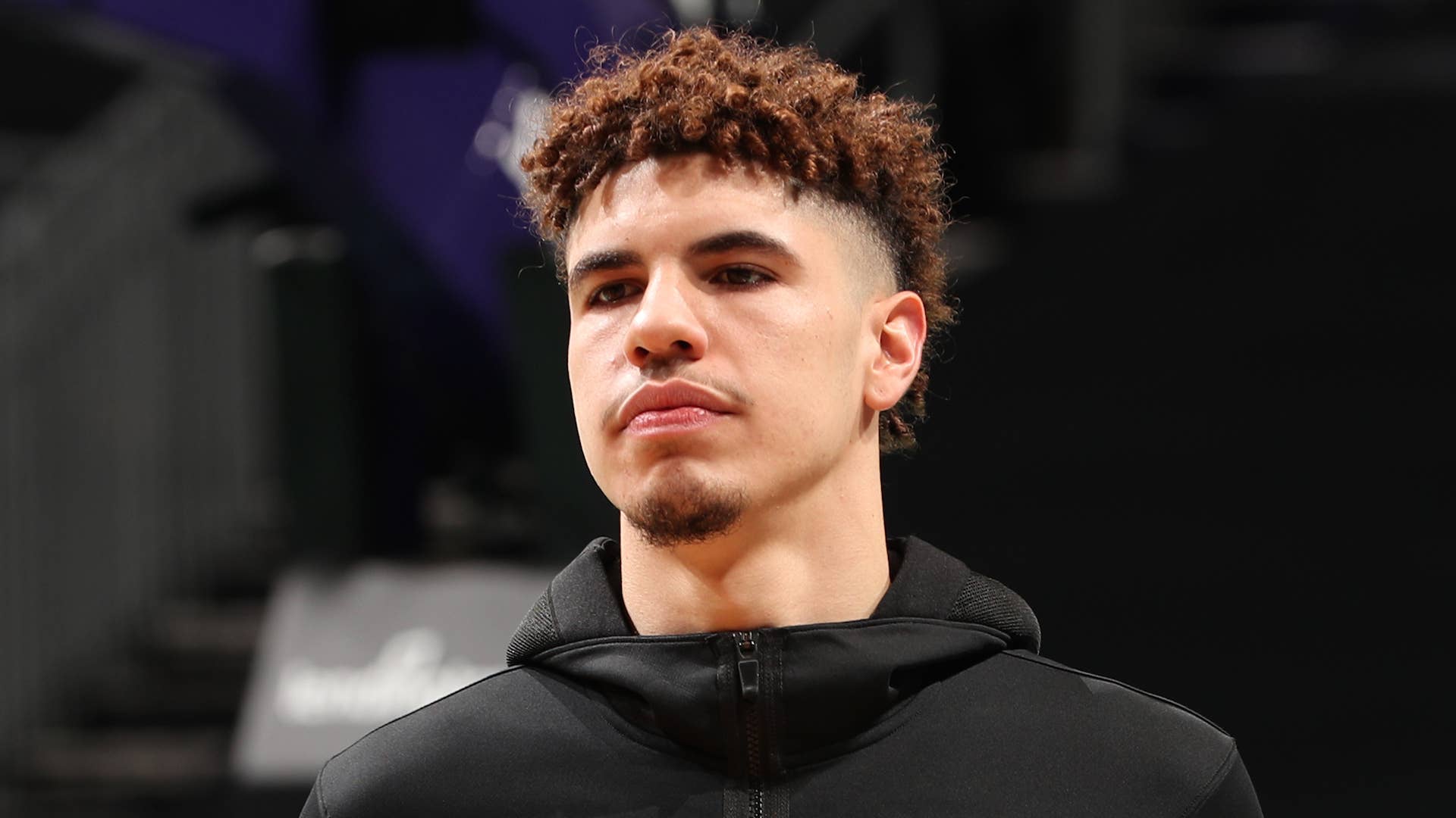 LaMelo Ball #2 of the Charlotte Hornets warms up