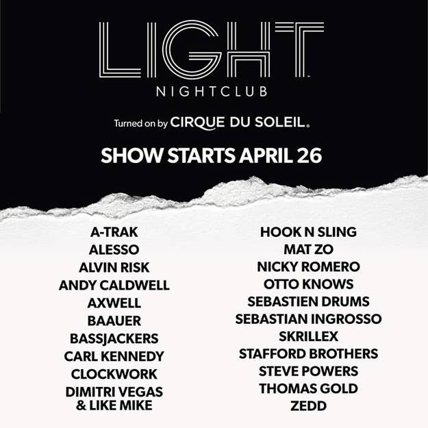 light nightclub line up