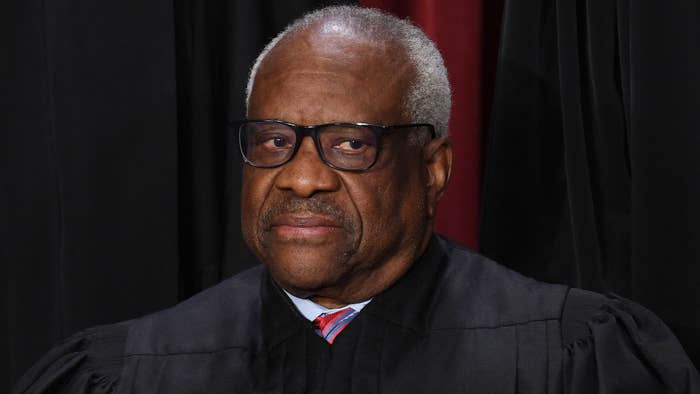 Clarence Thomas is seen in court setting