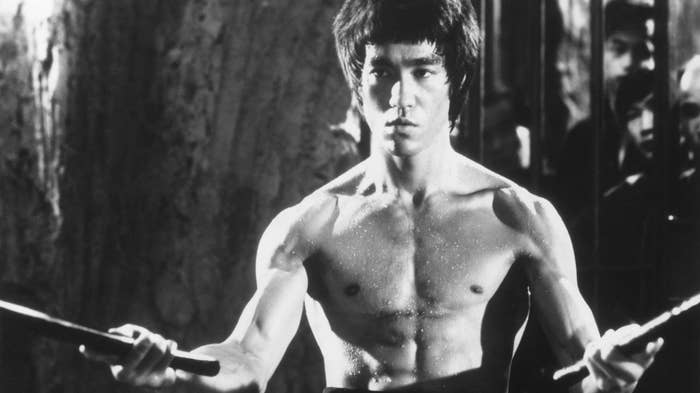 Chinese-American martial arts exponent Bruce Lee (1940 - 1973), in a still from the film 'Enter The Dragon', directed by Robert Crouse for Warner Brothers.