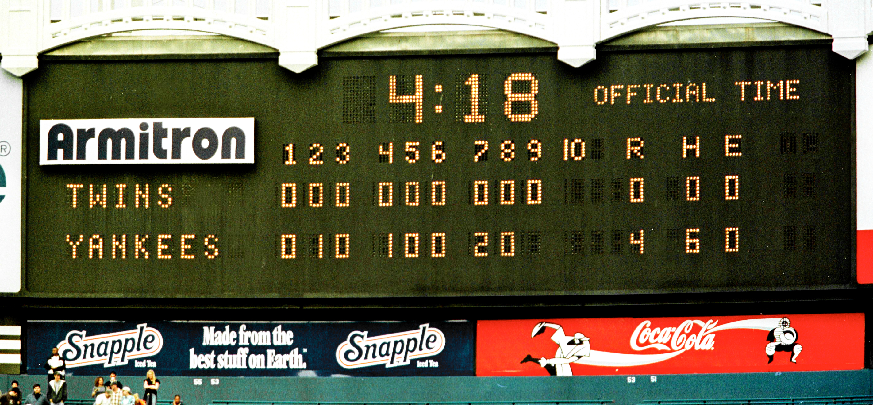 Yankee Stadium Scoreboard David Wells Perfect Game 1998