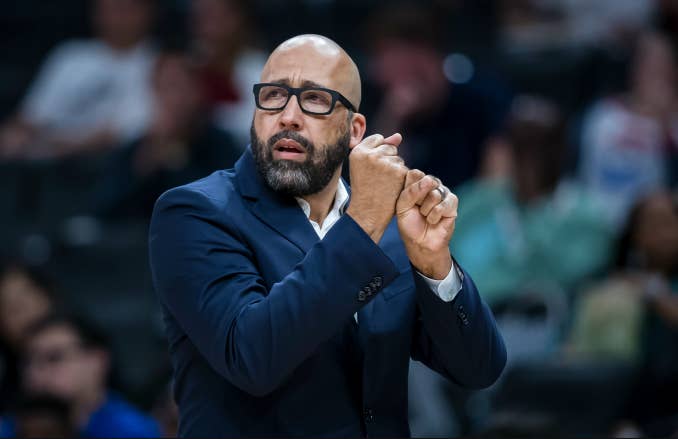 Head coach David Fizdale gestures during the first half