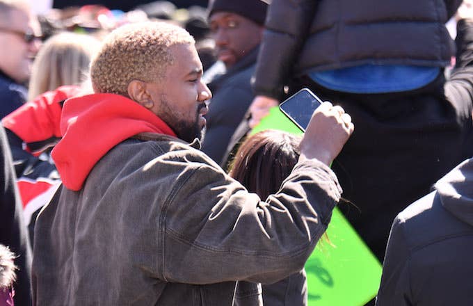 Kanye West is seen in the crowd at March For Our Lives.
