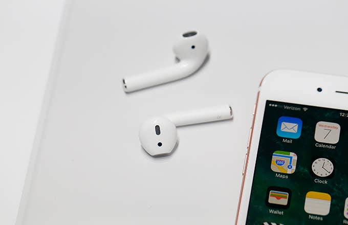 This is a photo of Apple Earbuds.