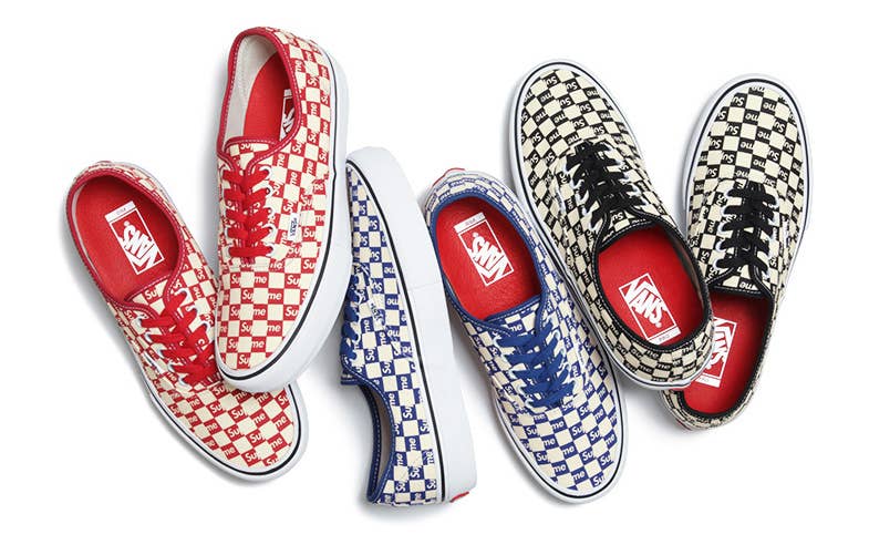 Vans, Shoes, New In Box Vans Hightop Supreme Skater Shoes Sneakers Women  Red White Checkered