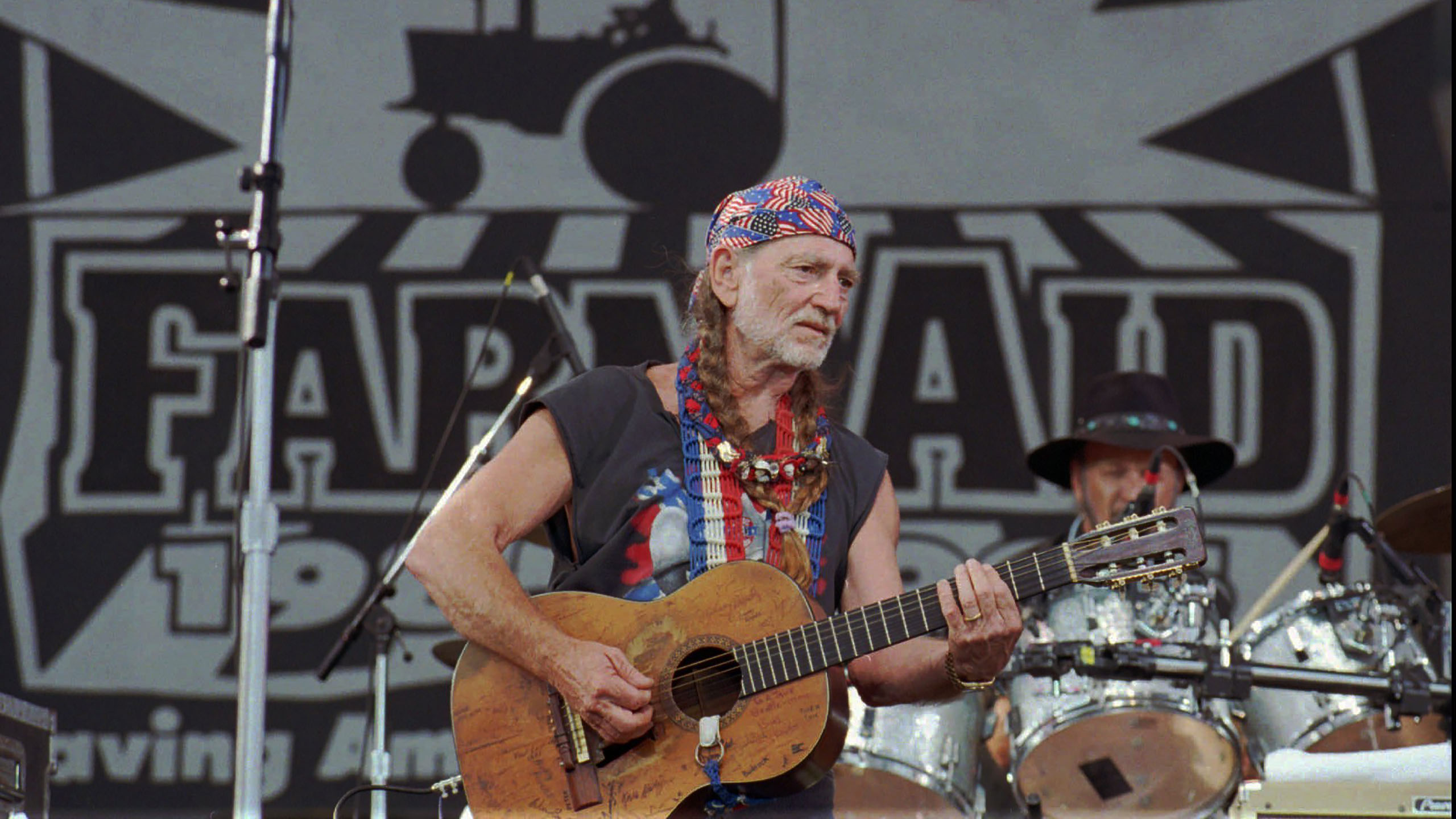 Willie Nelson is pictured at Farm Aid