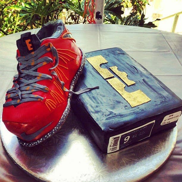 Nike LeBron 10 Low University Red Sneaker Cake
