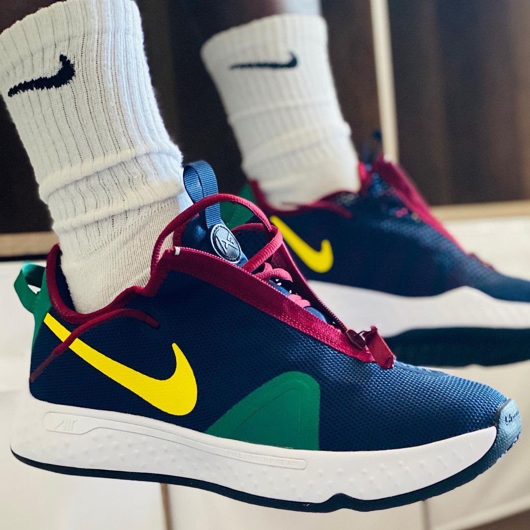Nike By You iD PG 4 College Navy Team Red Opti Yellow Clover