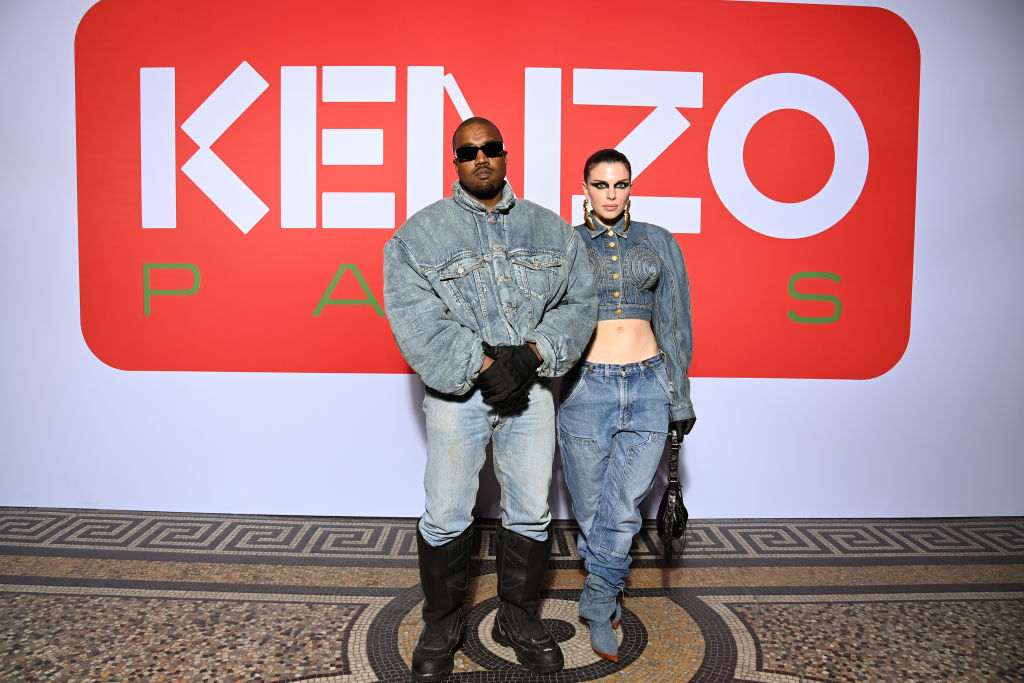 Kanye West and Julia Fox at the Kenzo show