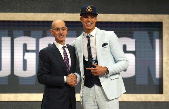 Michael Porter Jr. poses with NBA Commissioner Adam Silver