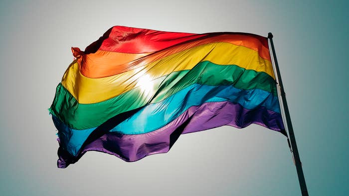 A gay pride flag stock photo via Noberto Cuenca.