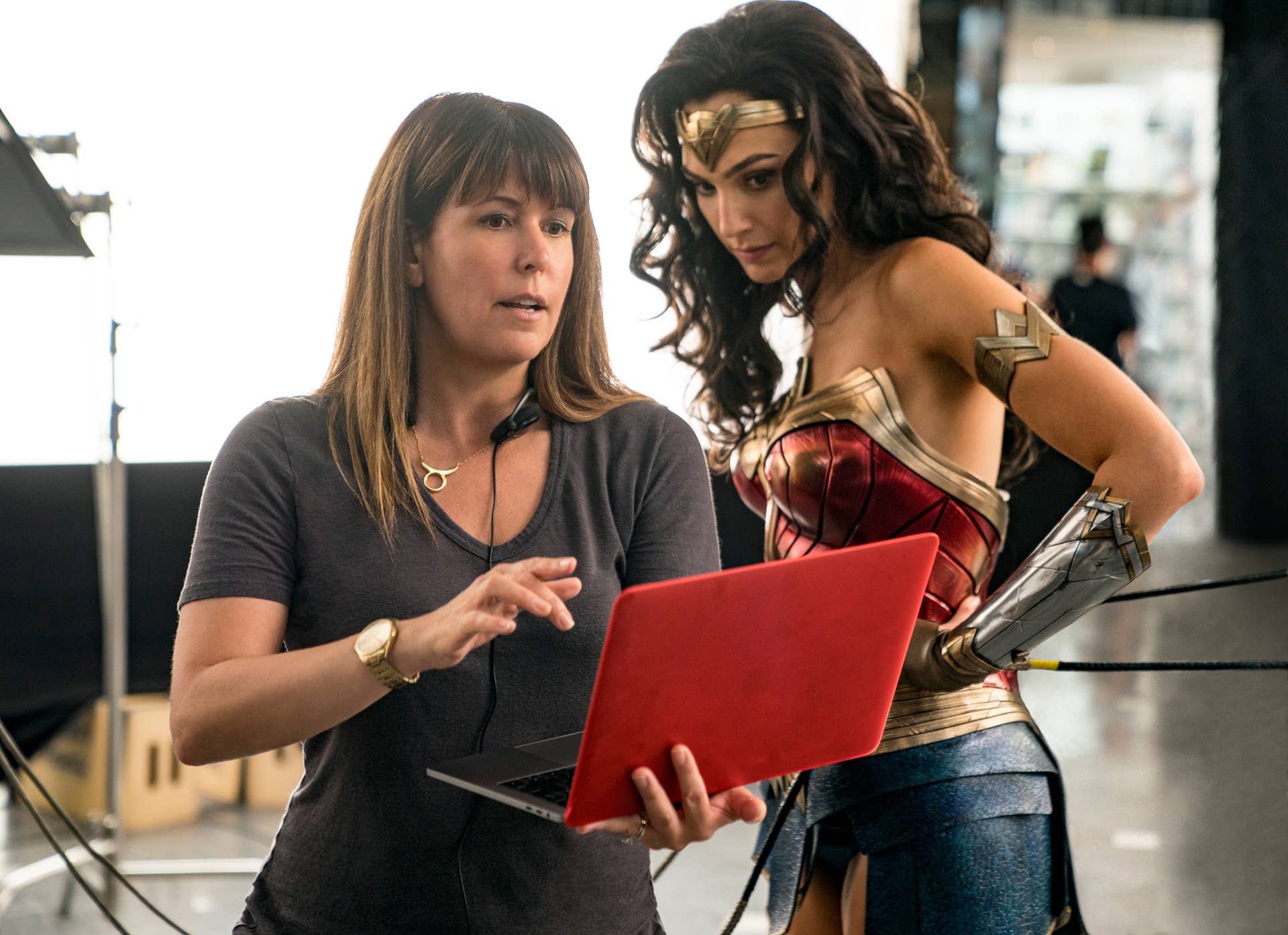 Patty Jenkins and Gal Gadot behind the scenes of 'Wonder Woman 1984'